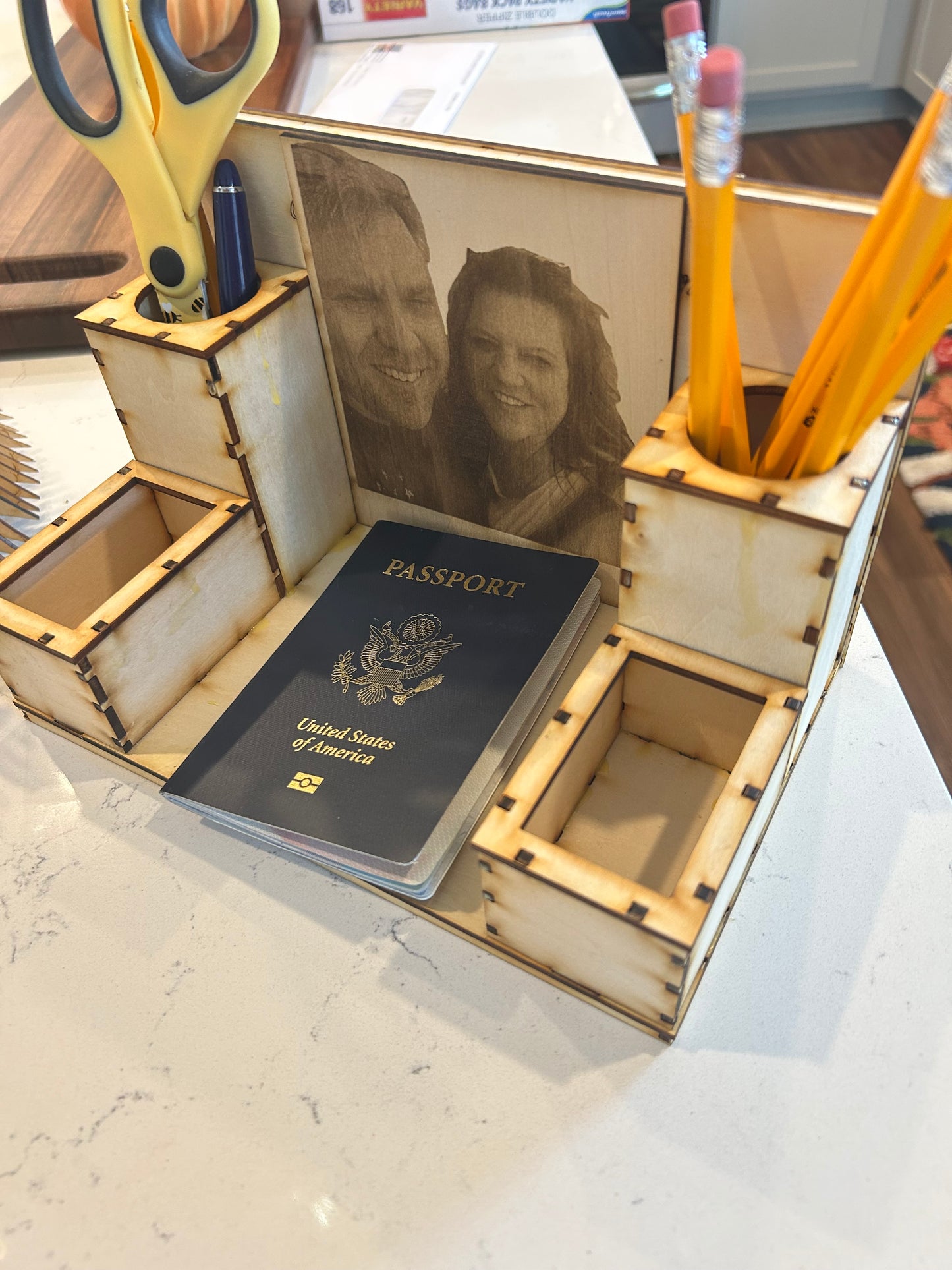 Customizable Desk Nameplate, Pen Holder